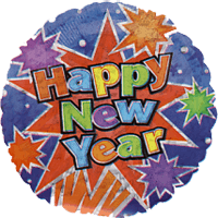 Bright Happy New Year balloon