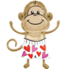 Love Hearts Monkey Balloon in a Box Small Image