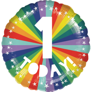1st  Birthday Rainbow  Balloon in a Box