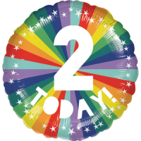2nd  Birthday Bright Rainbow balloon