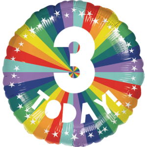 3rd  Birthday Rainbow Balloon in a Box