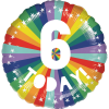 6th Birthday Rainbow Balloon in a Box Small Image