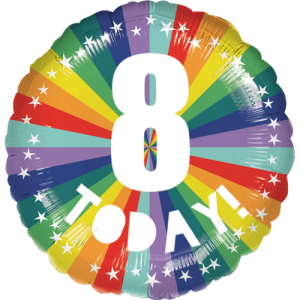 8th Birthday Rainbow Balloon in a Box