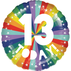 13th Birthday Rainbow Balloon in a Box