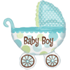 Blue Baby Pram Balloon in a Box Small Image