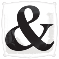 "&" Black Colour Print balloon