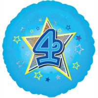 4 Blue Stars balloon