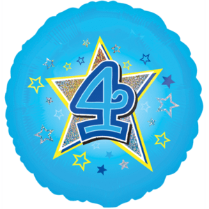 4 Blue Stars Balloon in a Box