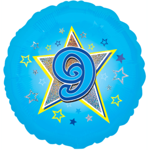 9 Blue Stars Balloon in a Box