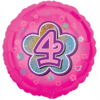 4 Pink Flowers Balloon in a Box Small Image