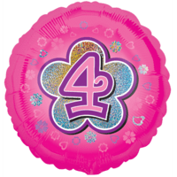 4 Pink Flowers balloon