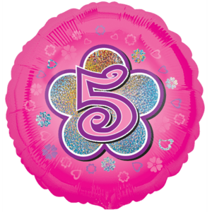 5 Pink Flowers Balloon in a Box
