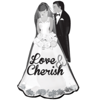 34" Love and Cherish Couple balloon