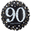18" Black & Gold 90th Celebrations Balloon in a Box Small Image