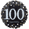 18" Black & Gold 100th Celebrations Balloon in a Box Small Image