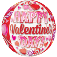 16" Happy Valentine's Day Orbz balloon
