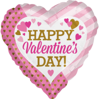 Valentine's Gold & Pink Heart balloon