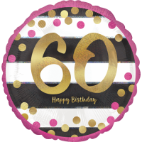 Pink & Gold 60th Birthday Dots balloon