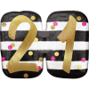 Stripes & Dots 21st Birthday Balloon in a Box Small Image