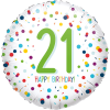 Confetti Happy Birthday 21st Balloon in a Box Small Image