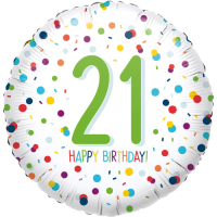 Confetti Happy Birthday 21st balloon