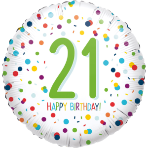 Confetti Happy Birthday 21st Balloon in a Box