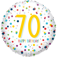 Confetti Happy Birthday 70th balloon