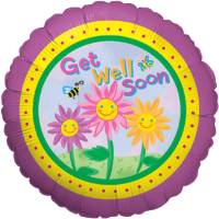 Happy Flowers Get Well balloon