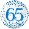 65th Sparkling Fizz Birthday Blue Balloon in a Box Small Image