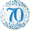 70th Sparkling Fizz Birthday Blue  Balloon in a Box Small Image