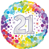 21st Colourful Confetti Birthday Balloon in a Box Small Image