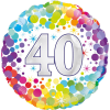 40th Colourful Confetti Birthday Balloon in a Box Small Image