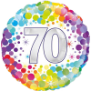 70th Colourful Confetti Birthday Balloon in a Box Small Image