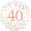 40th Sparkling Fizz Birthday White & Rose Gold Balloon in a Box Small Image