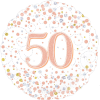 50th Sparkling Fizz Birthday White & Rose Gold Balloon in a Box Small Image