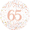 65th Sparkling Fizz Birthday White & Rose Gold Balloon in a Box Small Image