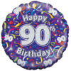 Holographic 90th Birthday Streamers Balloon in a Box Small Image