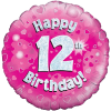 Happy 12th Birthday Girl Holographic Balloon in a Box Small Image