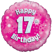 Happy 17th Birthday Girl Holographic balloon
