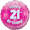 Happy 21st Birthday Girl Holographic Balloon in a Box Small Image