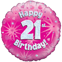 Happy 21st Birthday Girl Holographic balloon