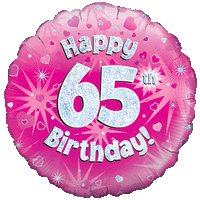 Happy 65th Birthday Girl Holographic balloon
