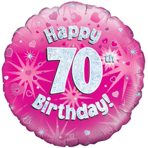 Happy 70th Birthday Girl Holographic Balloon in a Box