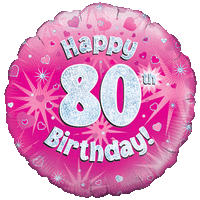 Happy 80th Birthday Girl Holographic balloon