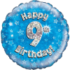 Happy 9th Birthday Boy Holographic Balloon in a Box Small Image