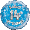Happy 14th Birthday Boy Holographic Balloon in a Box Small Image