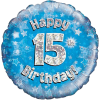 Happy 15th Birthday Boy Holographic Balloon in a Box Small Image
