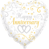 Happy Anniversary Entwined Hearts Balloon in a Box Small Image