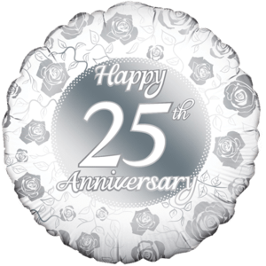 Happy 25th Anniversary Rose Print Balloon in a Box