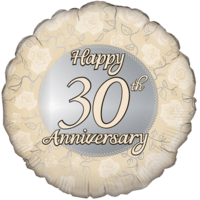 Happy 30th Anniversary Rose Print  balloon